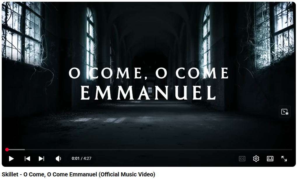 Skillet o come o come emmanuel video and audio link